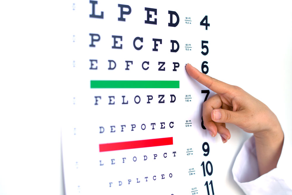 Profesional realizando una evaluación visual